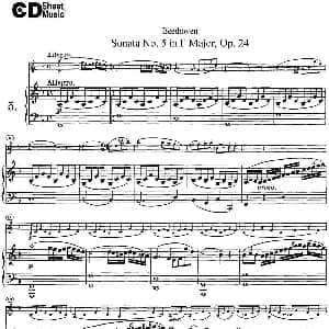 小提琴谱 | Violin Sonata No.5 in F Major Op.24 小提琴 钢琴伴奏