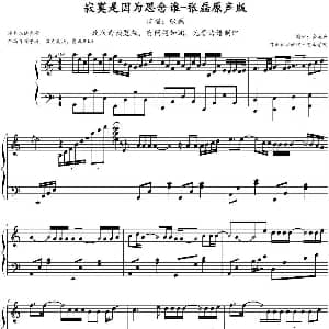 寂寞是因为思念谁 钢琴谱 金龙鱼