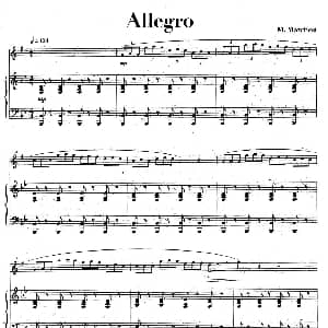 萨克斯谱 | Allegro 中音萨克所 钢琴伴奏 M Marchesi