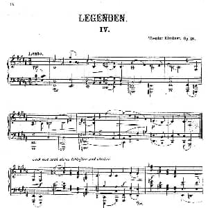 Legenden Op.18 钢琴谱 狄奥多 柯希纳