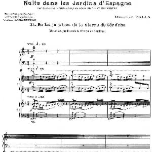 Nights in the Gardens of Spain 西班牙花园之夜 双钢琴版 钢琴谱 曼努埃尔 德 法雅