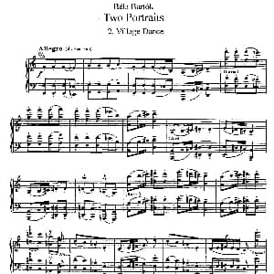 两幅音画 钢琴谱 巴托克