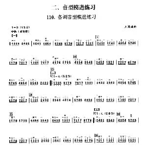 二胡谱 | 二 音型模进练习 二胡音阶练习