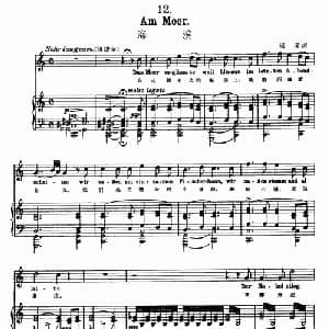 天鹅之歌 12 海滨_外国歌谱_词曲:海涅 舒伯特