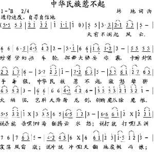 中华民族惹不起_歌曲简谱_词曲:培地 培地