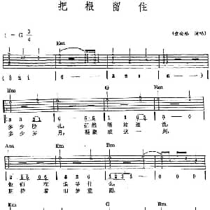 民族吉他弹唱 把根留住 吉他谱 童安格