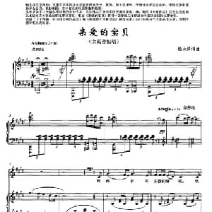 亲爱的宝贝_美声唱法乐谱_词曲:杨永泽 杨永泽