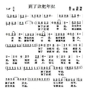 到了这把年纪_通俗唱法乐谱_词曲:赵亮 任清彪