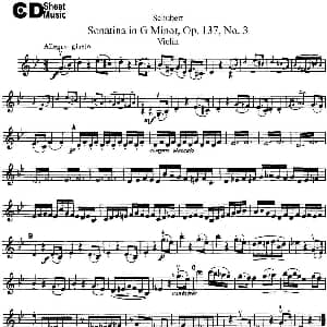小提琴谱 | Violin Sonatina in G minor Op.137 No.3