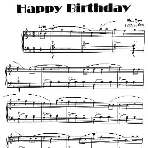 生日歌 钢琴谱 姚琳编曲