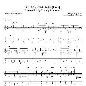 tommy emmanuel classical gas 吉他谱 tommy emmanuel