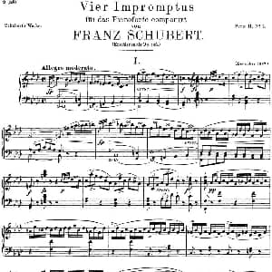 舒伯特f小调即兴曲D.935 Op.142 钢琴谱 舒伯特