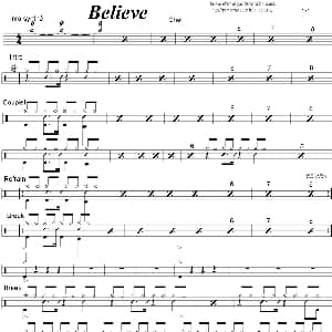 Cher Believe 爵士鼓谱