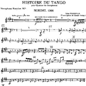 萨克斯谱 | HISTOIRE DU TANGO 四重奏上低音分谱 皮耶佐拉