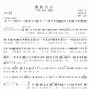 我的父亲_通俗唱法乐谱_词曲:阮晓星 阎冬林