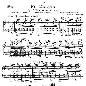 肖邦 练习曲 Fr.Chopin Op.10 No11 & Op.25 No3 钢琴谱 Godowsky改编