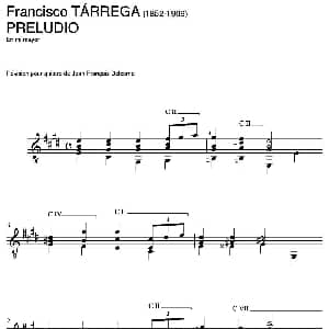 PRELUDIO En mi mayor 吉他谱 弗朗西斯科 泰雷加 Francisco Tarrega 1852 1909