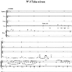 萨克斯谱 | N°3 Tuba mirum 萨克斯四重奏 钢琴伴奏
