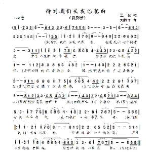 待到我们头发已花白_歌曲简谱_词曲:王磊 刘林平