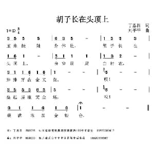 胡子长在头顶上_儿歌乐谱_词曲:丁恩昌 刘平平