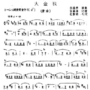大金钱 箫 张鲁雅记谱