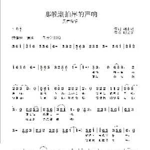 那晚潮拍岸的声响_歌曲简谱_词曲:胡永明 顾文新
