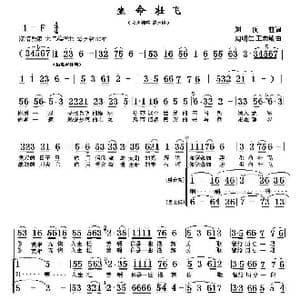 生命壮飞_歌曲简谱_词曲:刘顶柱 周明仁 王志敏