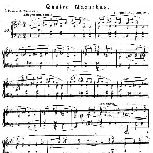 Quatre Mazurkas Op.30 钢琴谱 肖邦 chopin