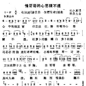 情哥哥的心思猜不透_通俗唱法乐谱_词曲:纪小黑 邬鼎立