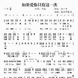 如果爱你只有这一次_歌谱投稿_词曲:汪一平 汪一平