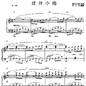 丝丝小雨 钢琴谱 许乐飞