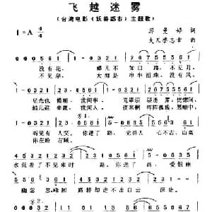 飞越迷雾_通俗唱法乐谱_词曲:厉曼婷 大尺誉志幸