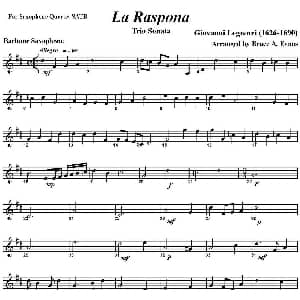 萨克斯谱 | La Raspona 四重奏 上低音萨克斯分谱