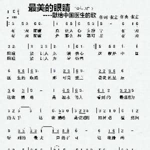 最美的眼睛_歌曲简谱_词曲:张宏 张宏