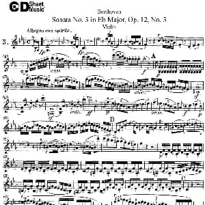 小提琴谱 | Violin Sonata No.3 in Eb Major Op.12 No.3