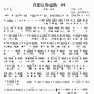 真想让你也伤一回_歌曲简谱_词曲:语录 语录