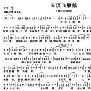 天顶飞雁鹅_民歌简谱