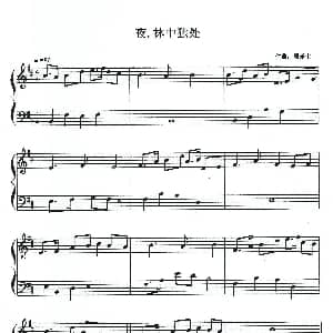 夜.林中独处 钢琴谱 周乐生