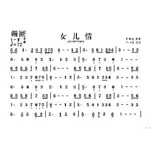 女儿情_歌谱投稿_词曲: 许镜清