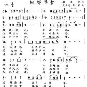 田野寻梦_民歌简谱_词曲:周文安 王宝德 孟晓