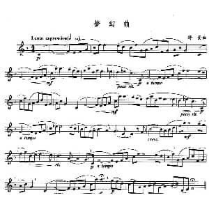 长笛曲谱 | 梦幻曲 舒曼