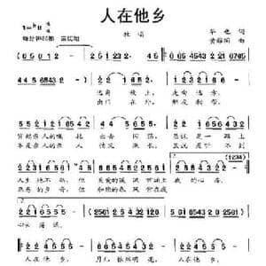 人在他乡_民歌简谱_词曲:华也 黄耀国