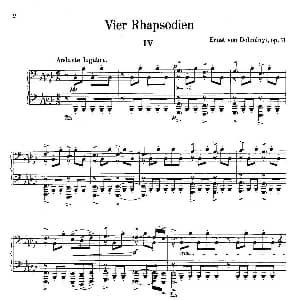 Four Rhapsodies Op.11 钢琴谱 厄恩斯特 凡 多南依