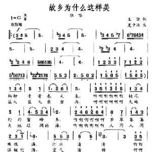 故乡为什么这样美_民歌简谱_词曲:王健 夏中汤