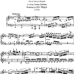 海顿 钢琴奏鸣曲 Hob XVI 25 in E flat major 钢琴谱 海顿