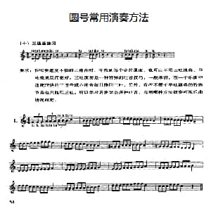 圆号常用演奏方法 十 三连音练习