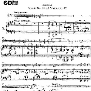 小提琴谱 | Violin Sonata No.9 in A Major Op.47 小提琴 钢琴伴奏