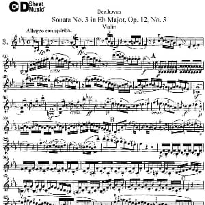 小提琴谱 | Violin Sonata No.3 in Eb Major Op.12 No.3