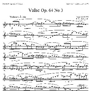 萨克斯谱 | 降A大调圆舞曲 Op.64 No.3 四重奏高音萨克斯分谱 肖邦