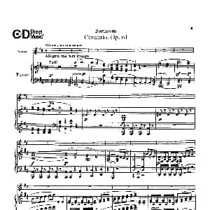 小提琴谱 | D大调小提琴协奏曲 Op.61 小提琴与钢琴版 路德维希 冯 贝多芬